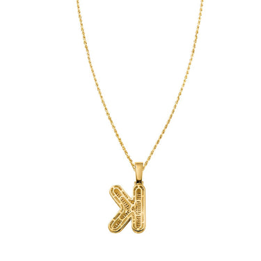 yellow diamond letter k pendant